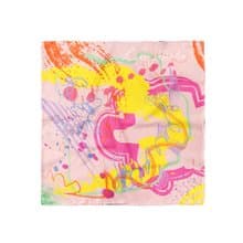 ::100%Silk真絲絲巾:: 清新抽象印花方巾 女朋友禮物 scarf 春天