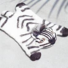 情人節禮物民族風森林系羊毛氈杯墊 動物 動物杯墊-斑馬吸水杯墊