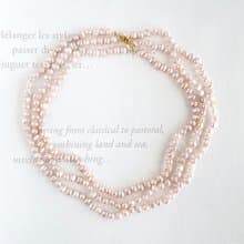 ほんのり桜ピンク バロックパール 超ロングネックレス ちょっと訳あり 1点のみ