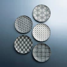 日本美濃燒 - 小紋麵包盤 - 禮盒組(5件式) - 16cm