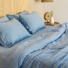 Cornflower blue linen duvet cover / Softened linen / Comforter cover/Quilt cover