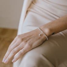 Handmade minimal silver nuggets mindfulness bracelet (B0094)