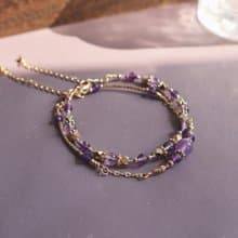 生日石系列 | 二月 | 紫水晶 | 兩件組合式手鏈