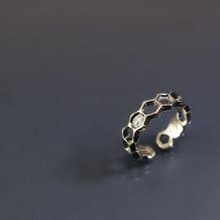 圖樣系列-縷空六角形925銀戒