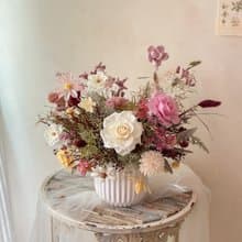 法式自然風 永生花 盆花 開幕花禮 居家擺設