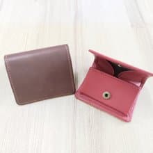 方形零錢包 折疊零錢包 真皮全手縫