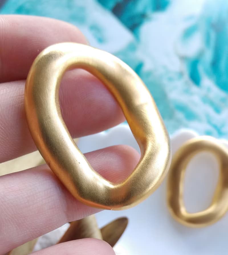 Vintage Jewelry 西洋古董飾品 啞光 不規則 圈圈 針式耳環