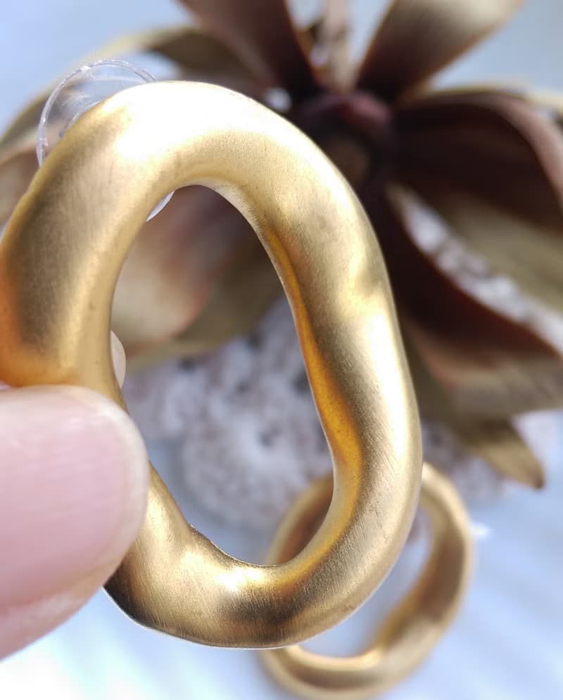 Vintage Jewelry 西洋古董飾品 啞光 不規則 圈圈 針式耳環
