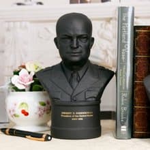 限量英國製Wedgwood玄武岩領袖艾森豪1970陶瓷雕像書房會議廳裝飾
