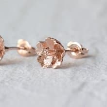 -粉金- 櫻花 耳針 花耳環 /Cherry blossom earrings -pink gold-