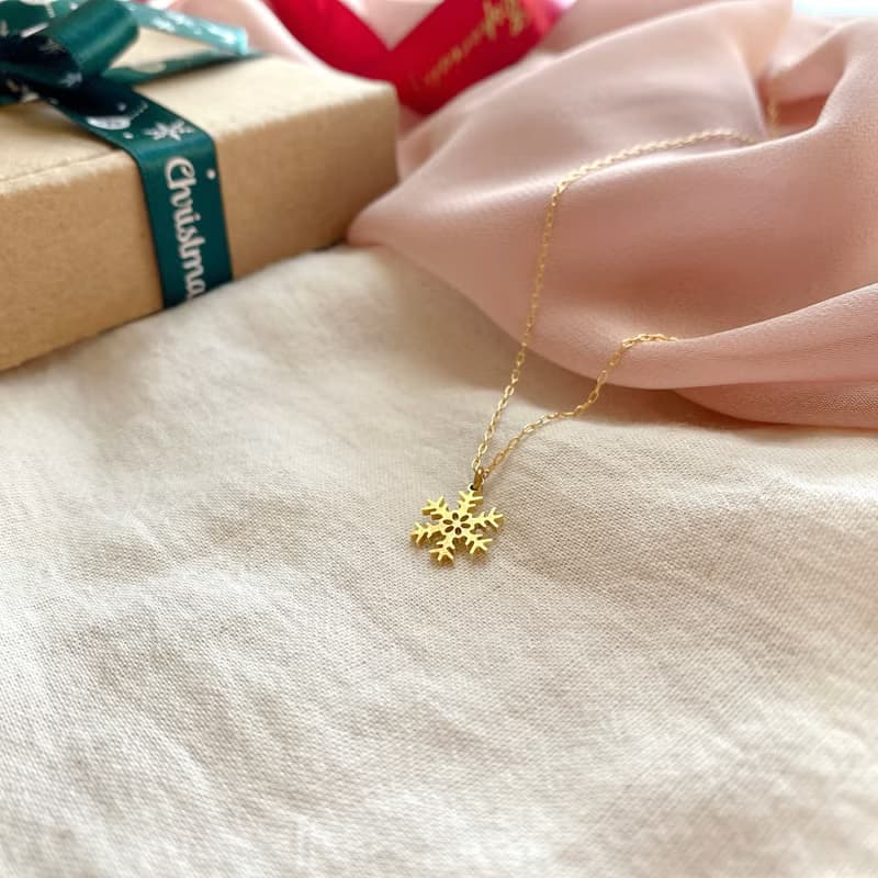 小雪花- 黃銅項鍊