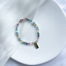 【紫微手鍊- 貪狼星】海藍寶 橄欖石 水晶手鍊 / 贈水晶碎石 /