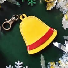 聖誕鈴 鑰匙包 好好縫 皮革材料包 尾牙 鎖匙包 皮革DIY 聖誕包裝