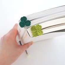 Crocheted Clover Bookmark
