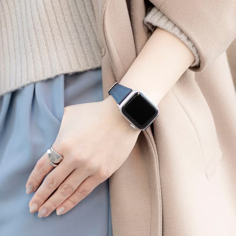 Apple Watch 44/45/46/49mm 莫蘭迪仕女真皮錶帶