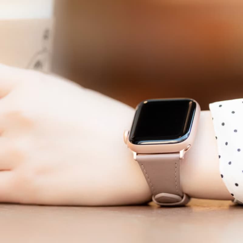 Apple Watch 44/45/46/49mm 莫蘭迪仕女真皮錶帶