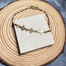 十字小花黃銅手鍊