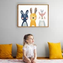 森林童話1 北歐風插畫 療癒系動物三兄弟兒童房嬰兒房裝飾微噴掛