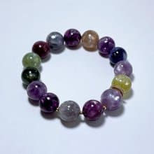 天然礦石 頂級彩祖母晶 12.6 mm 手鍊