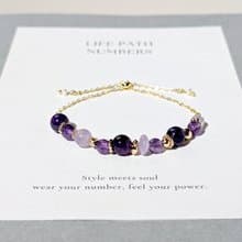 生命靈數7號 開運手鍊 | 紫水晶×天然石 | 紫色能量與智慧象徵