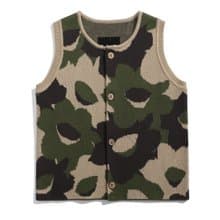 寶寶 幼生禮物 童裝 全棉水仙花圖案開胸針織背心 - 迷彩水仙花