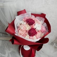 中型圓形乾燥花束【愛戀密語】結婚週年/求婚花束/七夕情人節