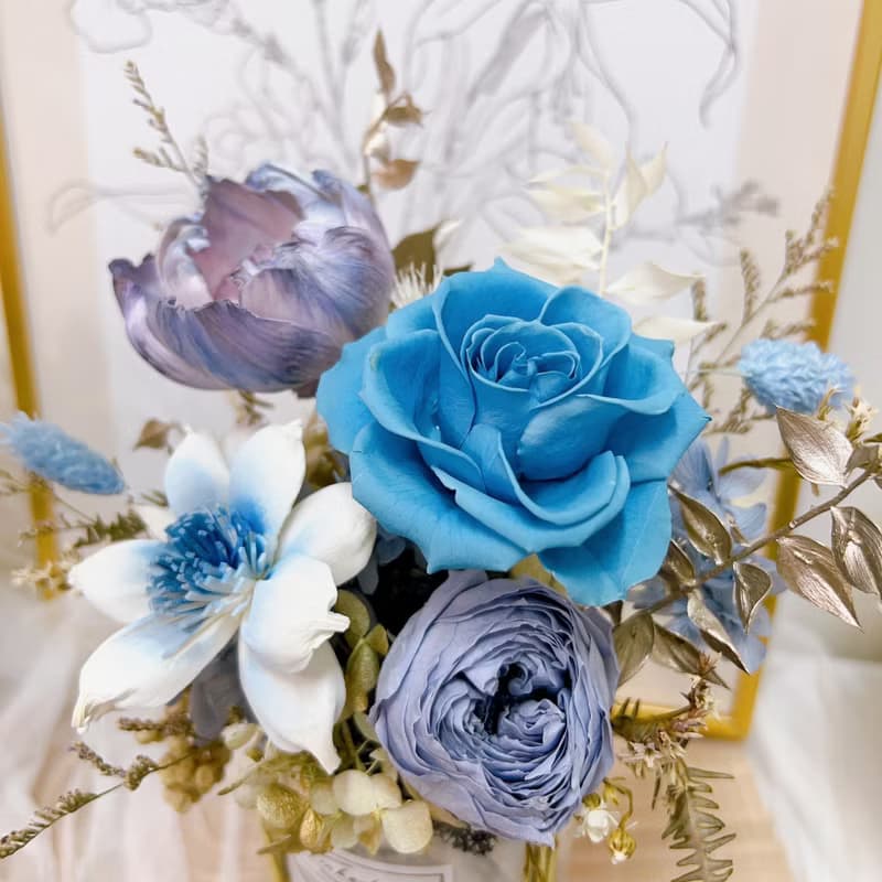 莫蘭迪色系 大理石桌花 永生花 乾燥花 開店禮 節日送禮