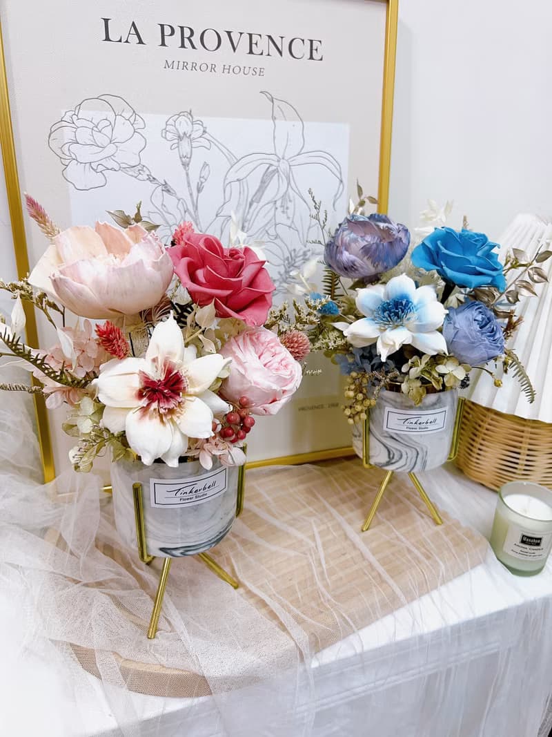 莫蘭迪色系 大理石桌花 永生花 乾燥花 開店禮 節日送禮