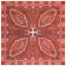 Original Pavlovo Posad Russian Shawl 100% Wool Woolen Scarf 125x125 cm 2040-4 N