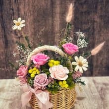 永生花花籃 乾燥花/開幕送禮/喬遷新居/母親節/升遷祝賀