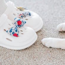 送花布飾扣組【園藝拖鞋】雨天洞洞鞋 台灣製 無塑化劑 拖鞋