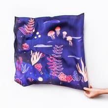 Heart of the Ocean Silk Satin Scarf (Purple), Pure Silk Satin, Square Scarf