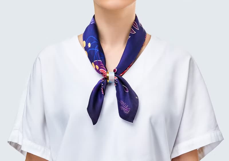 Heart of the Ocean Silk Satin Scarf (Purple), Pure Silk Satin, Square Scarf