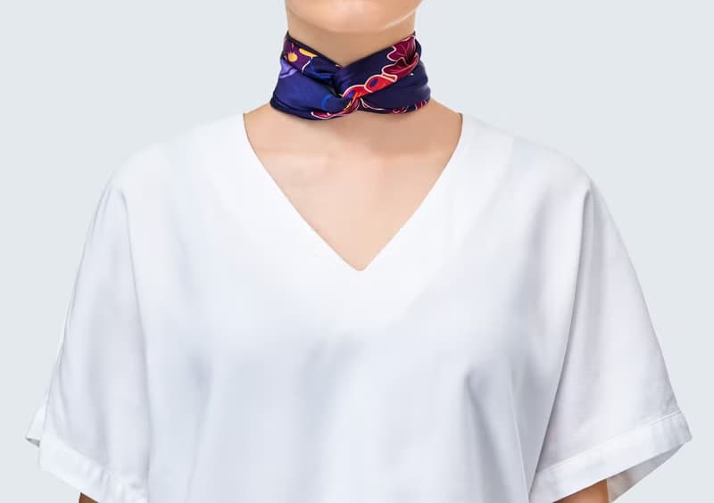 Heart of the Ocean Silk Satin Scarf (Purple), Pure Silk Satin, Square Scarf