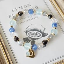 瀾影之環-五行屬水手鍊/海藍寶/藍晶石/白水晶/強光拉長石/銀曜石