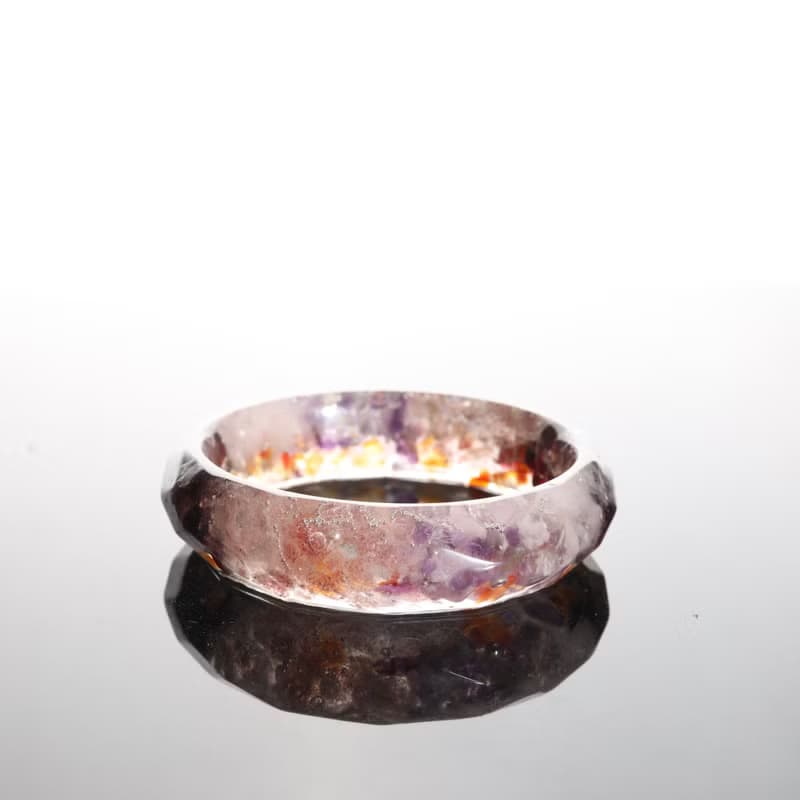 【畢業禮物】幸運戀情-奧剛水晶菱面寬面手環水晶療癒-粉晶紫水