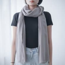 【保暖道具】喀什米爾 Cashmere 羊毛圍巾 - 淺灰