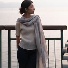 【保暖道具】喀什米爾 Cashmere 羊毛圍巾 - 淺灰