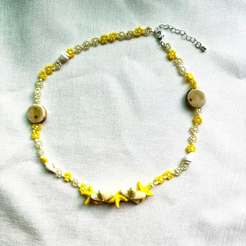 zi2.rennt串珠|Yellow Stars|鎖骨鏈 串珠項鍊 手作項鍊