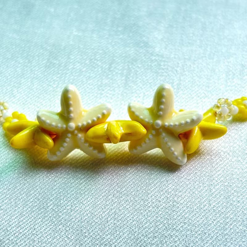 zi2.rennt串珠|Yellow Stars|鎖骨鏈 串珠項鍊 手作項鍊