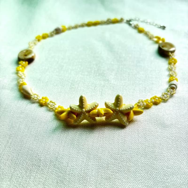 zi2.rennt串珠|Yellow Stars|鎖骨鏈 串珠項鍊 手作項鍊
