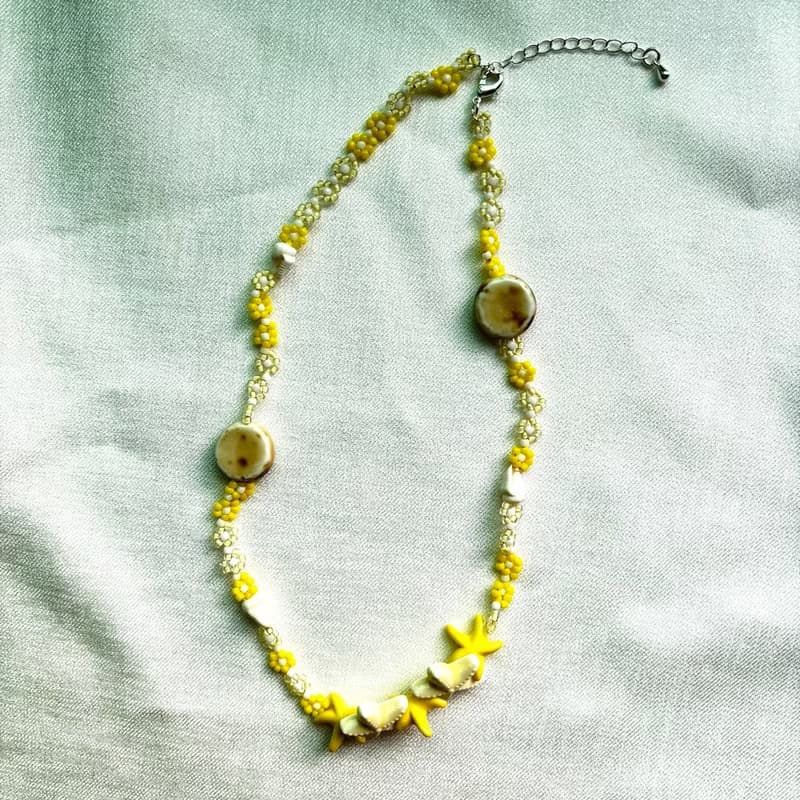 zi2.rennt串珠|Yellow Stars|鎖骨鏈 串珠項鍊 手作項鍊