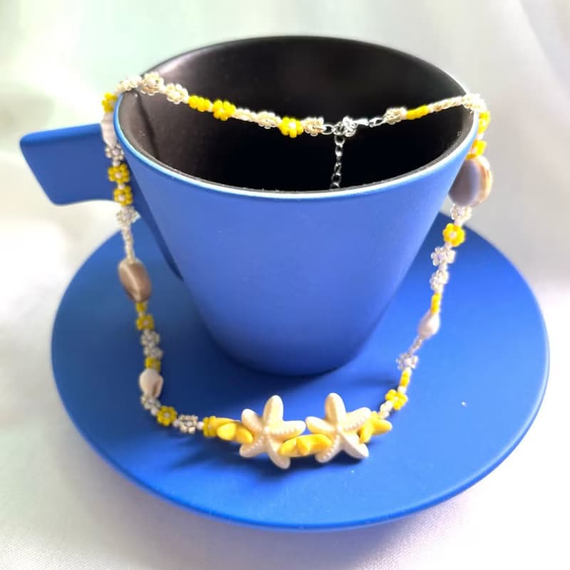 zi2.rennt串珠|Yellow Stars|鎖骨鏈 串珠項鍊 手作項鍊