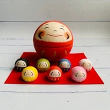 幸福笑眼八起達摩-空心-日本和紙製吉祥物