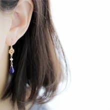 幸運成功運UP ラピスラズリと淡水パールのピアス 12月誕生石