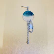 琉璃耳環 單邊1只 夾式耳環 窗花復古耳環 手作飾品 醫療鋼耳環