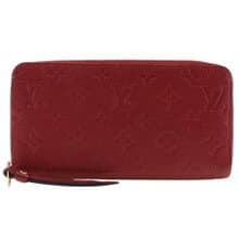 【日本直送】ルイ・ヴィトン LOUIS VUITTON ジッピーウォレット 長財布 M60737 モノグラムアンプラント スリーズ 赤 レディース【中古】