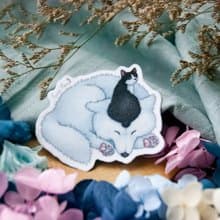 【貓瘋子】小黑與大白行李箱貼E / 行李箱貼紙