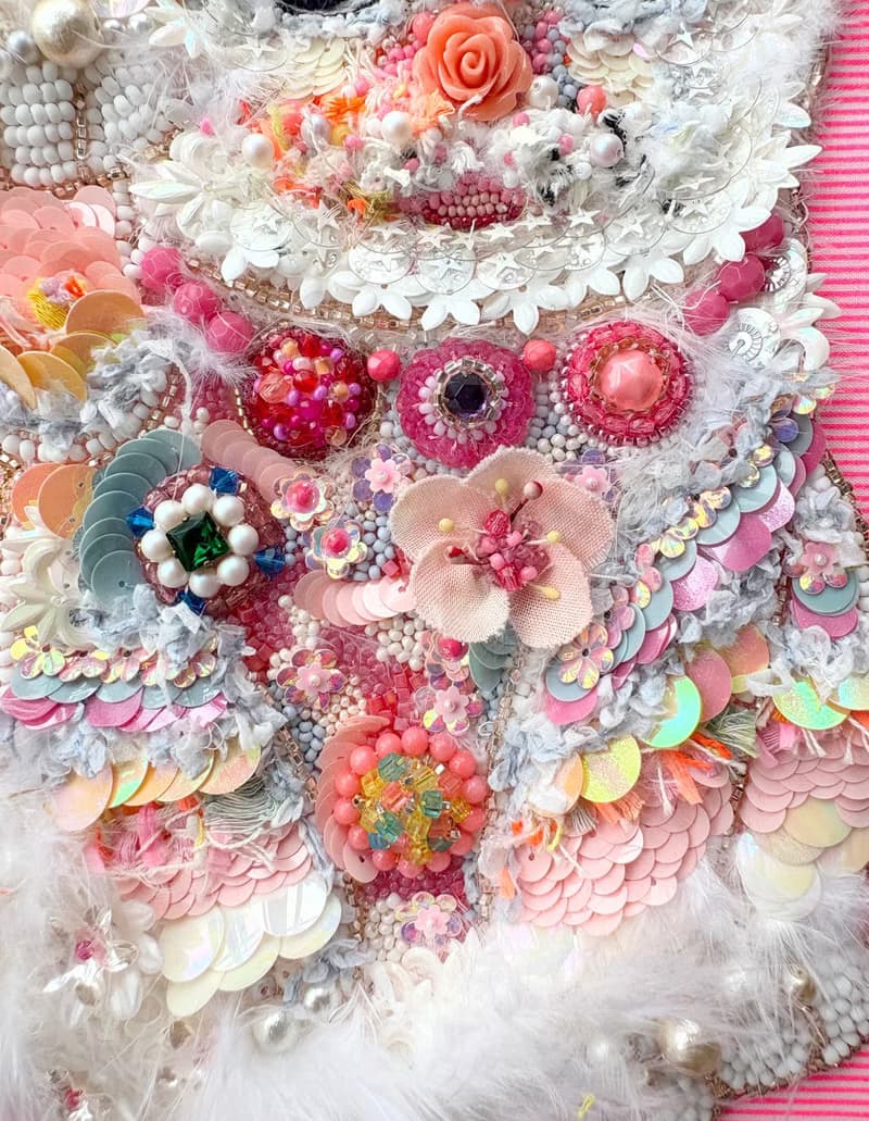 裱框的珠绣艺术　招財貓