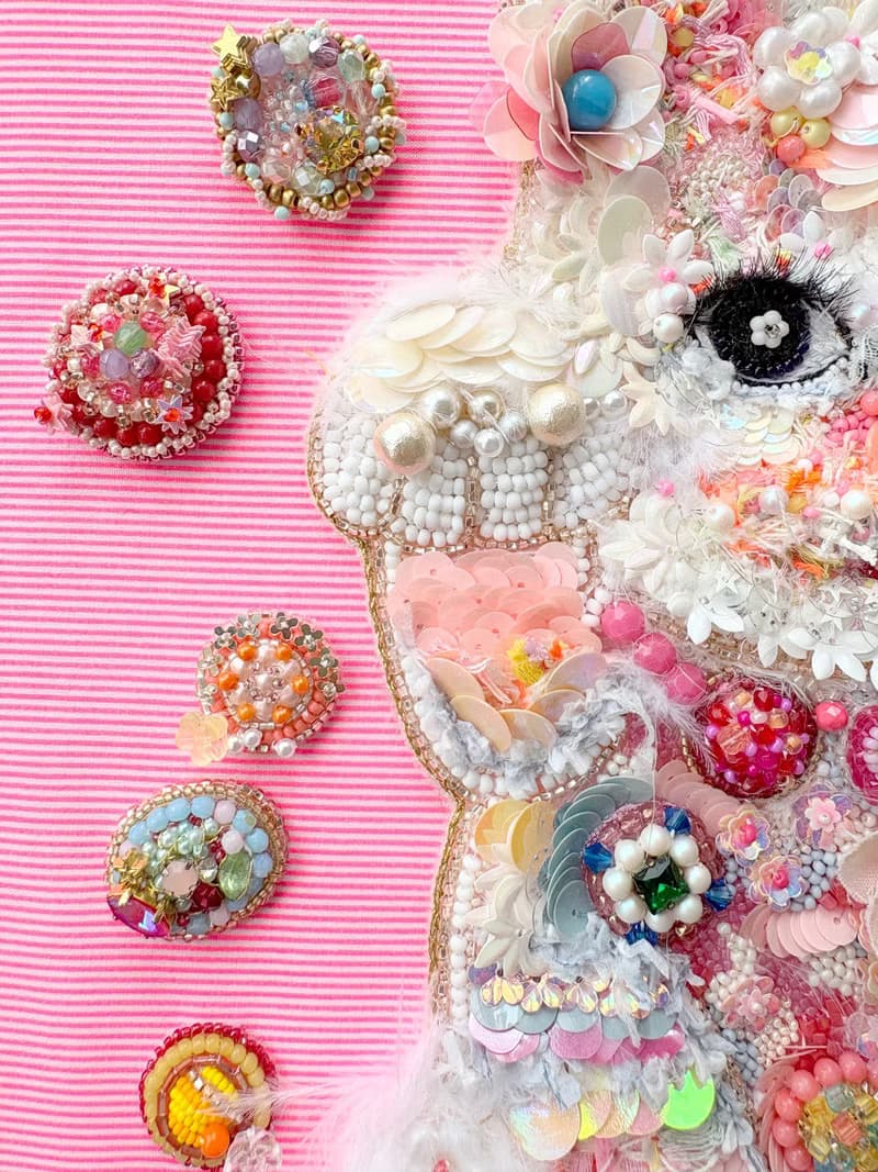 裱框的珠绣艺术　招財貓